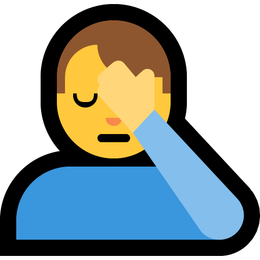 Man Facepalming as drawn by Microsoft in Windows 10 October 2018 Update