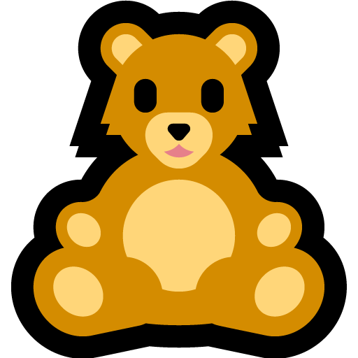 Teddy Bear as drawn by Microsoft in Windows 10 October 2018 Update