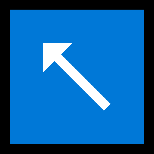 Up-Left Arrow as drawn by Microsoft in Windows 10 October 2018 Update