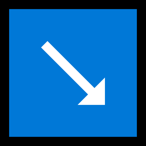 Down-Right Arrow as drawn by Microsoft in Windows 10 October 2018 Update