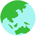 Globe Showing Asia-Australia, the design in this release