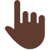 Backhand Index Pointing up: Dark Skin Tone, the design in this release