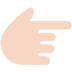 Backhand Index Pointing Right: Light Skin Tone, the design in this release