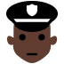 police officer: dark skin tone — Microsoft