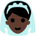 person with veil: dark skin tone — Microsoft