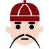 person with skullcap: light skin tone — Microsoft