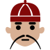 person with skullcap: medium-light skin tone — Microsoft