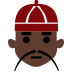 person with skullcap: dark skin tone — Microsoft