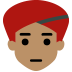 person wearing turban: medium skin tone — Microsoft