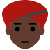 person wearing turban: dark skin tone — Microsoft