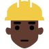 construction worker: dark skin tone — Microsoft