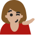 person tipping hand: medium-light skin tone — Microsoft