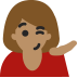 person tipping hand: medium skin tone — Microsoft
