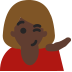 person tipping hand: dark skin tone — Microsoft