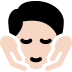 person getting massage: light skin tone — Microsoft