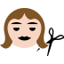 person getting haircut: light skin tone — Microsoft