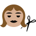 person getting haircut: medium-light skin tone — Microsoft