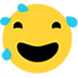 Grinning Face with Sweat as drawn by Microsoft in Windows 10
