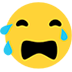 loudly crying face — Microsoft