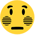 Flushed Face as drawn by Microsoft in Windows 10