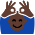 person gesturing OK: dark skin tone — Microsoft