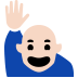 person raising hand: light skin tone — Microsoft