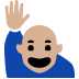 person raising hand: medium-light skin tone — Microsoft