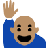 person raising hand: medium skin tone — Microsoft