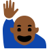 person raising hand: medium-dark skin tone — Microsoft