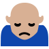 person frowning: medium-light skin tone — Microsoft