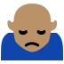 person frowning: medium skin tone — Microsoft