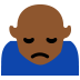 person frowning: medium-dark skin tone — Microsoft