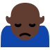 person frowning: dark skin tone — Microsoft