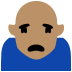 person pouting: medium skin tone — Microsoft