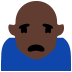 person pouting: dark skin tone — Microsoft