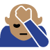 person facepalming: medium skin tone — Microsoft