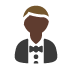 person in tuxedo: dark skin tone — Microsoft