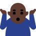 person shrugging: dark skin tone — Microsoft