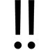 Double Exclamation Mark as drawn by Microsoft in Windows 10