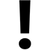Red Exclamation Mark as drawn by Microsoft in Windows 10