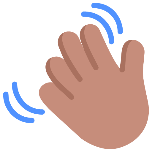 Waving Hand: Medium Skin Tone as drawn by Microsoft in Windows 11 22H2