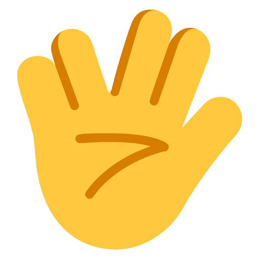 Vulcan Salute as drawn by Microsoft in Windows 11 22H2