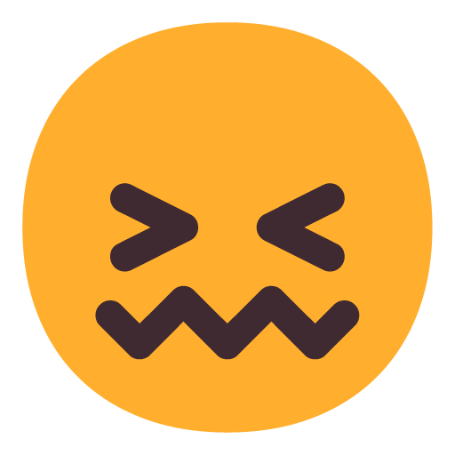 Confounded Face as drawn by Microsoft in Windows 11 22H2