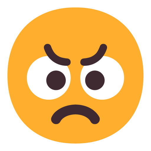 Angry Face as drawn by Microsoft in Windows 11 22H2