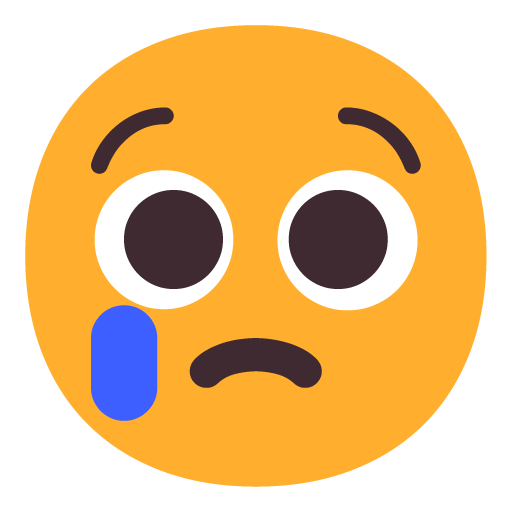 Crying Face as drawn by Microsoft in Windows 11 22H2