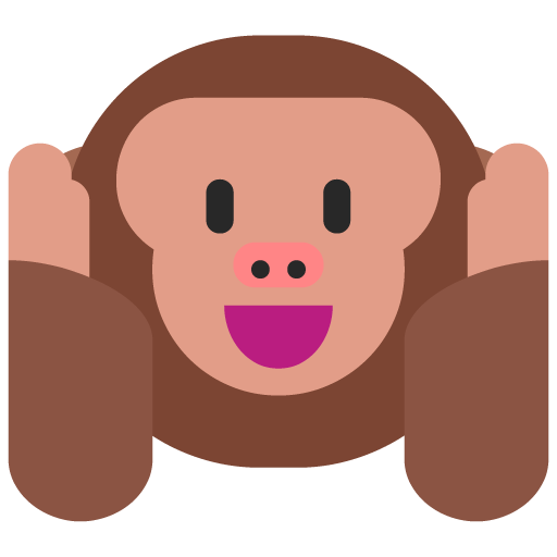 Hear-No-Evil Monkey as drawn by Microsoft in Windows 11 22H2