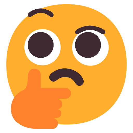 Thinking Face as drawn by Microsoft in Windows 11 22H2