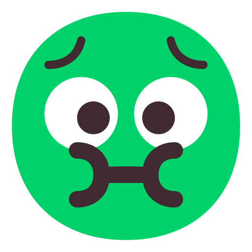 Nauseated Face as drawn by Microsoft in Windows 11 22H2