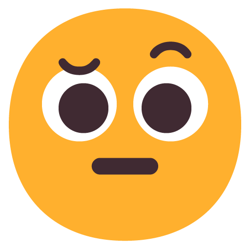 Face with Raised Eyebrow as drawn by Microsoft in Windows 11 22H2