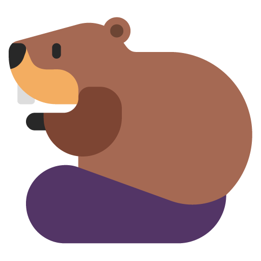 Beaver as drawn by Microsoft in Windows 11 22H2